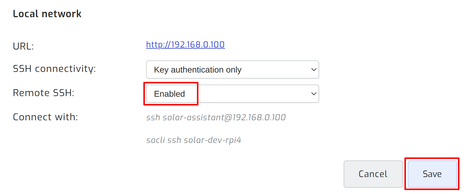 Enabling remote SSH on a SolarAssistant device