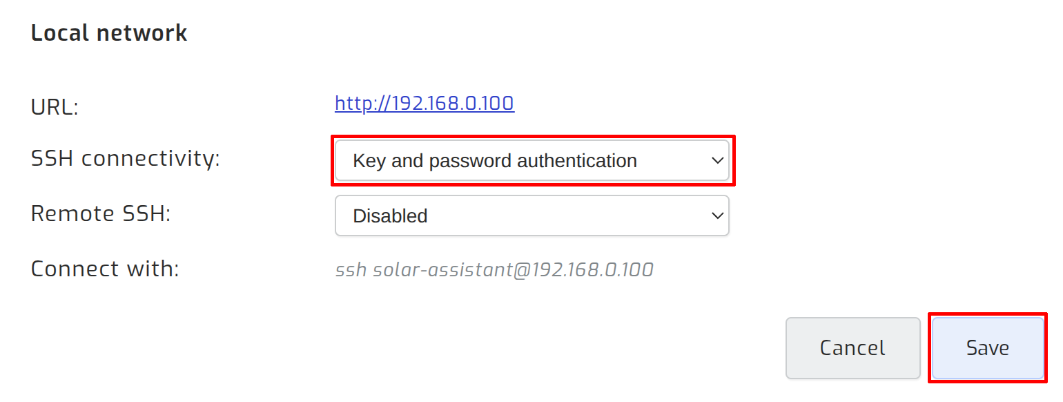 Configure SSH access