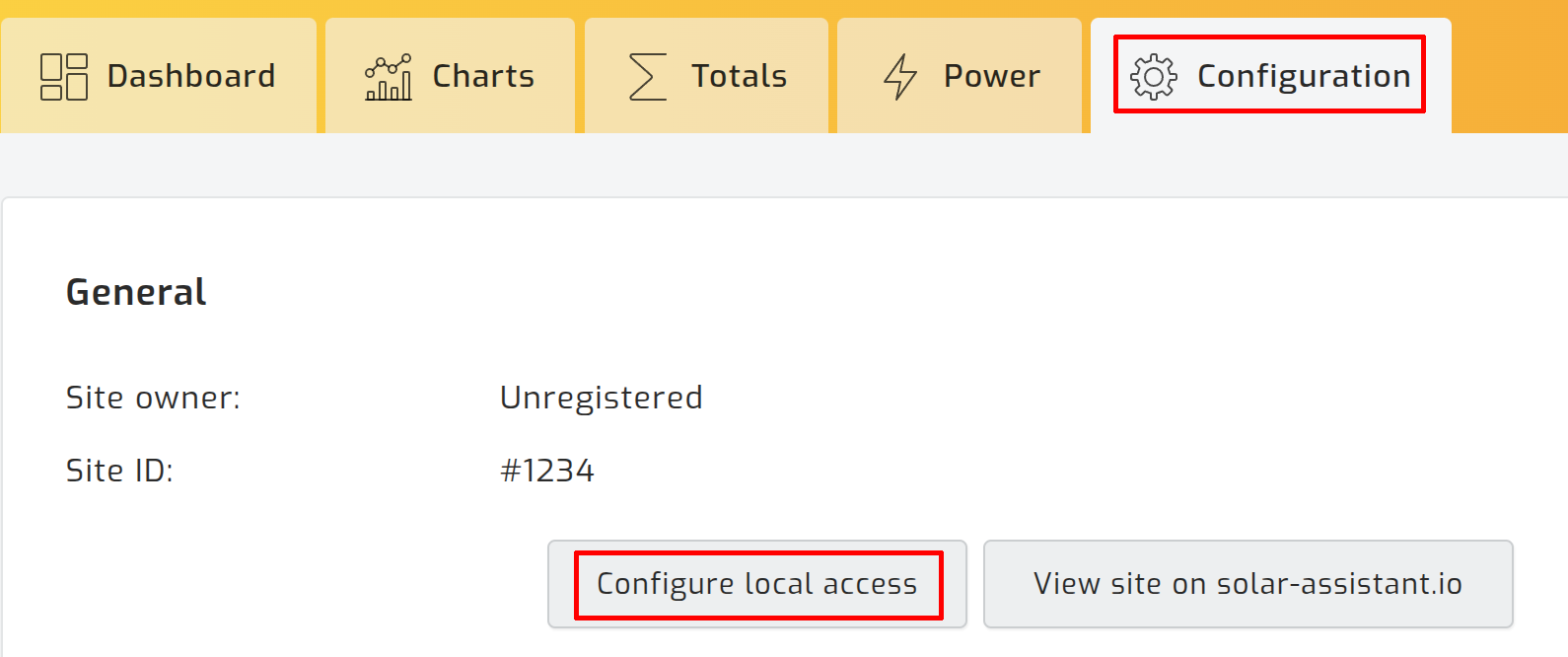 Navigate configure local access