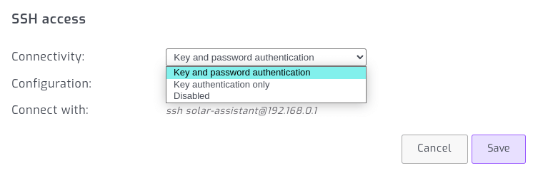 Configure SSH access